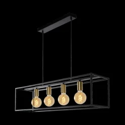 Hanglampen|Ygo Hanglamp RUBEN 4-delig Zwart/Goud