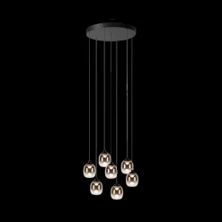 Hanglampen|Ygo Hanglamp TAMINO 7Del. Zwart/Glas