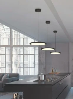 Hanglampen|Ygo Hanglamp TRAY 1Del. Met. Mat Zwart