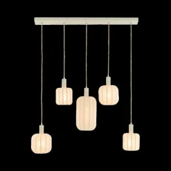 Hanglampen|Ygo Hanglamp TUFIA 5Del. Linnen Crème