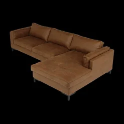 Hoeksalons|Ygo Hoeksalon AXEL Longchair Rechts Cognac