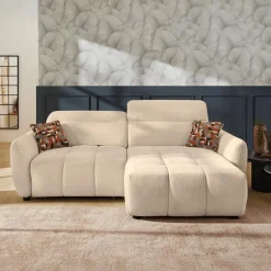 Hoeksalons|Ygo Hoeksalon CECILE Beige met Elektrische Diepteverstelling B263