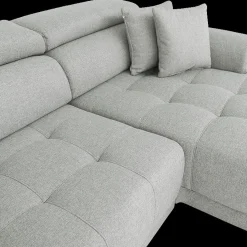 Hoeksalons|Ygo Hoeksalon FIRENZE Hoek Links Grijs - Elektrische diepteverstelling