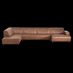 Hoeksalons|Ygo Hoeksalon PASTEL Longchair Links Cognac