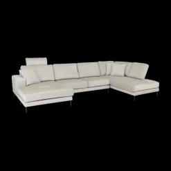 Hoeksalons|Ygo Hoeksalon SYLVESTER Longchair Links Movie 196 Shell B372