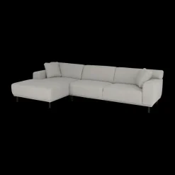 Hoeksalons|Ygo Hoeksalons QUILLO Longchair Links Grijs B325