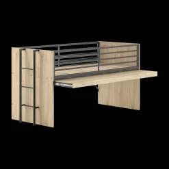 Slaapkamer|Bedden|Ygo Hoogslaper DIEWKE Uitschuifbaar Bureau Eik 90x200
