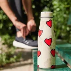 Koffie & Thee|To Go|Ygo Isoleerfles DAMYAN 500ml Tender Hart Beige/Rood