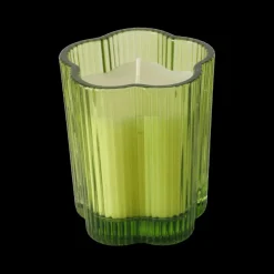 Woondecoratie|Ygo Kaars FIHONA Bloemvorm Glas Groen Ass.