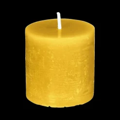 Woondecoratie|Ygo Kaars RUSTIC Set van 4 Cil. Geel