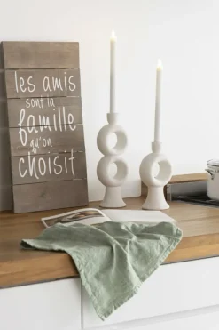 Woondecoratie|Ygo Kaarshouder SIMI Rond Steen Wit L