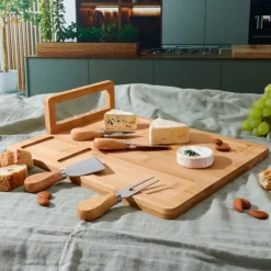 Servies|Tafelaccessoires|Ygo Kaasplank FRAGO M/4Del. Bestek Bamboe