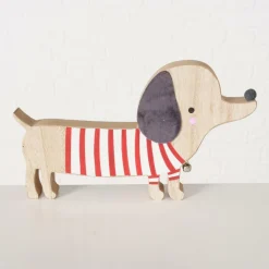 Kerst|Ygo Kersthond BARNEY Hout Ass.