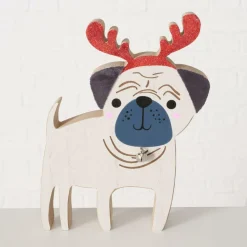 Kerst|Ygo Kersthond BARNEY Hout Ass.