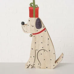 Kerst|Ygo Kersthond BARNEY Hout Ass.