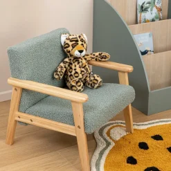 Tapijten | Meubels|Ygo Kinderstoel BAZILE Poly Groen/Hout Nat.