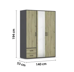 Draaideurkasten|Ygo Kleerkast EDVIN B140