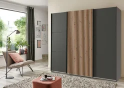 Schuifdeurkasten|Ygo Kleerkast GERONA Grafiet/Artisan Eik B250