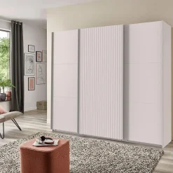 Schuifdeurkasten|Ygo Kleerkast GERONA Wit/Latten Wit B250