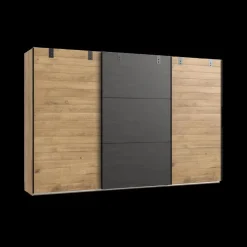 Schuifdeurkasten|Ygo Kleerkast KICK Plankeneiche/Raw Steel B300