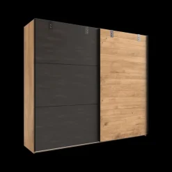 Schuifdeurkasten|Ygo Kleerkast KICK Plankeneiche/Raw Steel B250