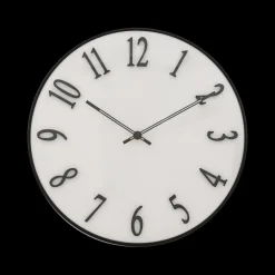 Woondecoratie|Ygo Klok ELROI Ø35 Reliëf Wit/Zwart