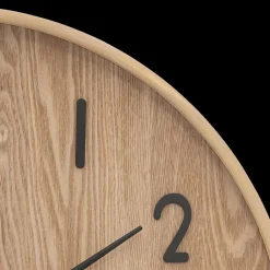 Woondecoratie|Ygo Klok IRKIS Rond Ø55 Houtlook Naturel