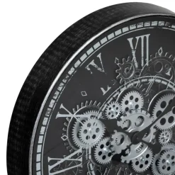 Woondecoratie|Ygo Klok IZKAS Rond Meca Zwart