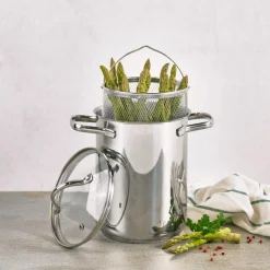 Potten & Pannen|Ygo Kookpot DAILY Asperge Ø16 RVS M/Deksel
