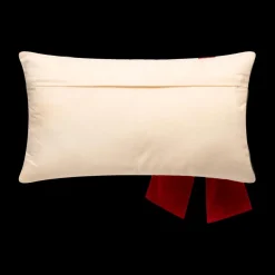 Kerst|Ygo Kussen GIFTY Beige met Strik Rood