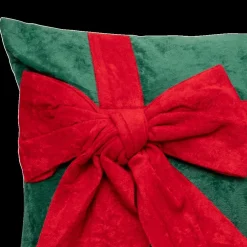 Kerst|Ygo Kussen GIFTY Groen met Strik Rood