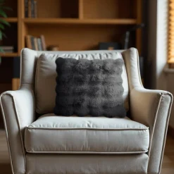 Sierkussens & Plaids|Ygo Kussen RABBIT Fake Fur Grijs