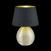 Tafellampen|Ygo Lamp LUXOR XL Ker. Gd/Zw+Kap Zwart