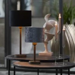 Lampenvoeten|Ygo Lampvoet WASHINGTON XL Houtlook Donkerbruin