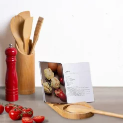 Kookaccessoires|Bakaccessoires|Ygo Lepelset 4Del in Staander Bamboe