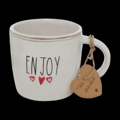 Servies|Ygo Mok ENJOY/COFFEE Wit/Zwart Ass.