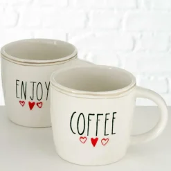 Servies|Ygo Mok ENJOY/COFFEE Wit/Zwart Ass.