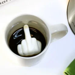 Servies|Ygo Mok MIDDLE FINGER 3D Ker. Wit