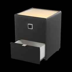 Nachttafels|Ygo Nachttafel ASTEN Lederlook 440/16 Zwart