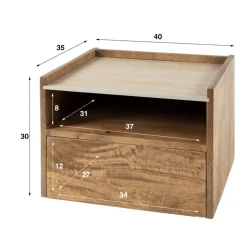 Nachttafels|Ygo Nachttafel FIDEL Hangend Mango/Travertin