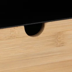 Nachttafels|Ygo Nachttafel Hangend MAYRA Zwart metaal/bamboe