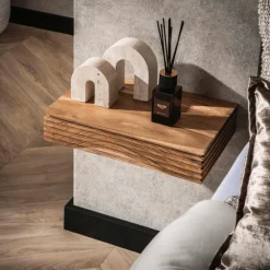 Nachttafels|Ygo Nachttafel HIRO Hangend Massief Acacia