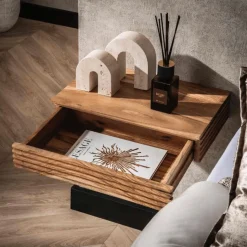 Nachttafels|Ygo Nachttafel HIRO Hangend Massief Acacia