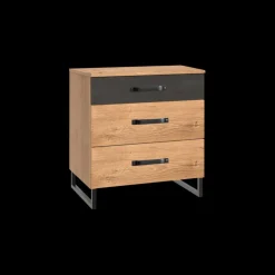 Nachttafels|Ygo Nachttafel KICK F99-Plankeneiche/Raw Steel B58