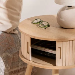 Nachttafels|Ygo Nachttafel NISIOS Rond Crème