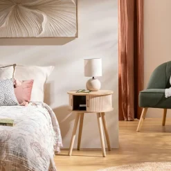 Nachttafels|Ygo Nachttafel NISIOS Rond Crème