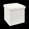 Opbergboxen|Decoratieve Opbergers|Ygo Opbergpouf COLLETE Vk Rib Wit