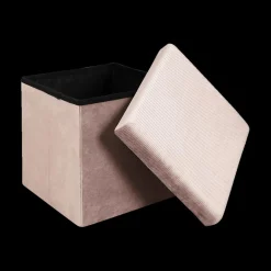 Opbergboxen|Decoratieve Opbergers|Ygo Opbergpouf FLIRAX Vierkant Roze