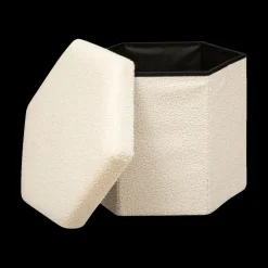 Opbergboxen|Decoratieve Opbergers|Ygo Opbergpouf HEXIO Beige