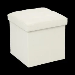 Opbergboxen|Decoratieve Opbergers|Ygo Opbergpouf LYSANDRA VK Stof Beige
